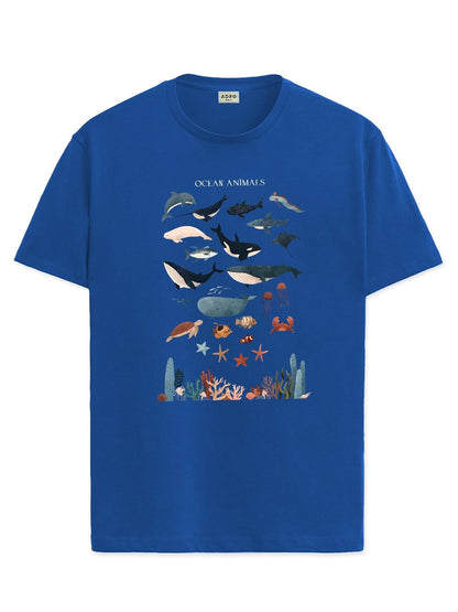 ADRO T Shirts for Boys & Girls || Ocean Sharks Printed T-Shirt || Ages 3-14 || 100% Cotton Round Neck Tshirt for Boys & Girls||K
