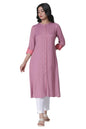 W for Woman Pink Flared Kurta with Printed Back and Pants Set