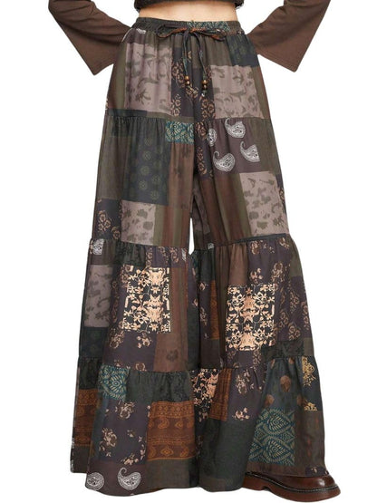 Greciilooks WomenS Boho Harem Pants  Printed Rayon Loose Fit Baggy Trousers With Elastic Waistband & Pockets | Casual Yoga & Lo