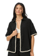 The Souled Store Ebony Women and Girls Long Sleeve Collared Neck Button Down Boyfriend Shirts