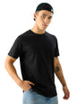 The Souled Store Solids: Midnight Black Cotton T-Shirts Regular Fit for Men and Boys - Classic Comfort in Style