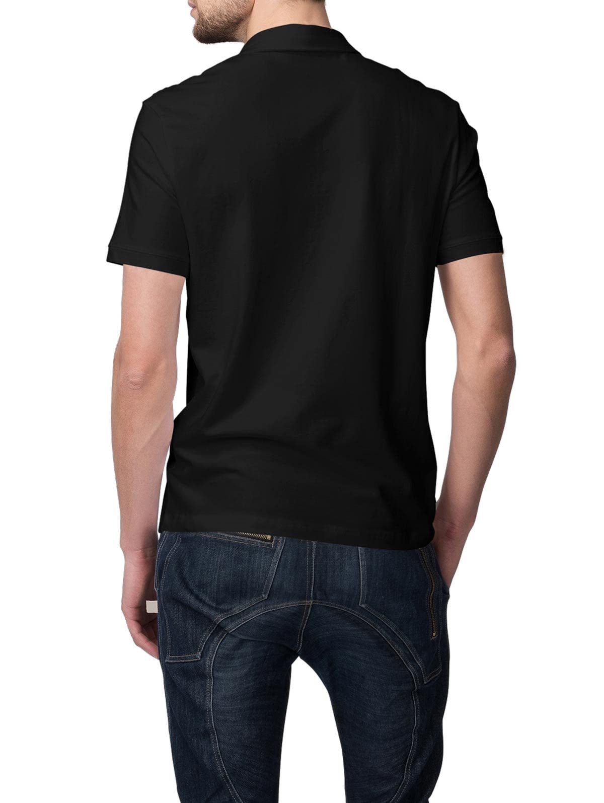 Nobero MenS Boys Black Plain Cotton Round Neck Golf Tees Black Casual Sports Gym Wear Collared Polo T-Shirts For Mens Boys Cott