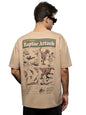 The Souled Store Jurassic Park: Dino Fossil Men and Boys Short Sleeves Round Neck Graphic Printed Cotton Heavy Gauge Casual Stre