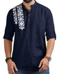 Finivo Fashion MenS Regular Fit Cotton Blend Kurta Shirt | Full Sleeve Ethnic Shirt With Mandarin Collar And Button Placket | C