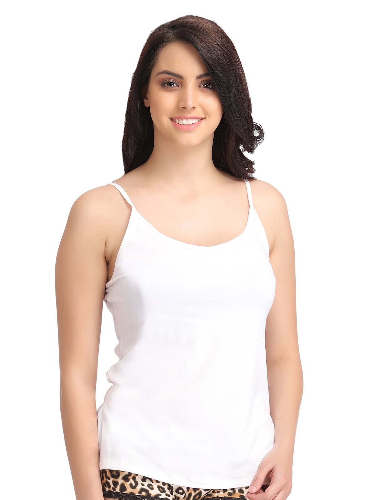 Clovia Womens Stretchable Cotton Camisole (CM0006P18_White_X-Large)