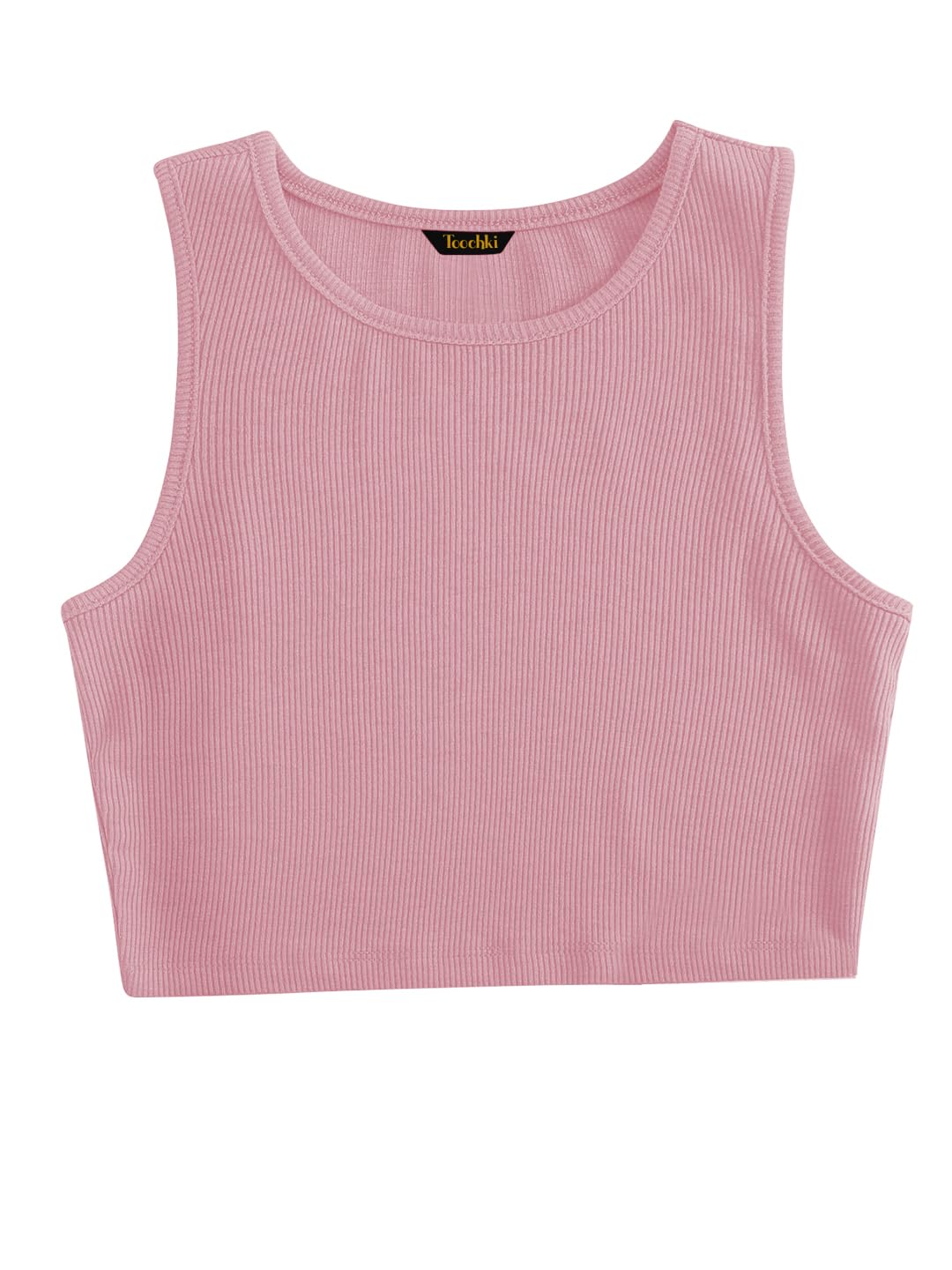 Toochki Tops for Woman | Spandex Top | Crop | Short | Western | for Jeans | Sleeveless | Stretchable | Pink