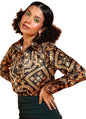 POPWINGS Printed Full-Sleeves Regular-Fit Satin Printed Shirt for Women Stylish Western Casual Wear