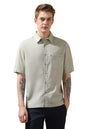 Dennis Lingo Men Relaxed Fit Beige Half Sleeves Pure Cotton Casual Shirt.