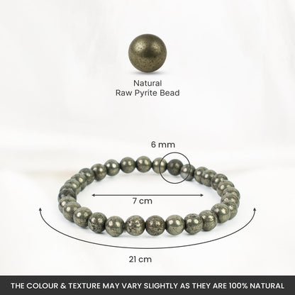 Astrotalk Raw Pyrite Bracelet for Women (6mm Beads) | Pyrite Stone for Wealth, Prosperity & Good Luck | Boosts Confidence, Focus & Motivation | Hand Bracelet for Women | Gift for Woman