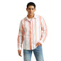 Pepe Jeans MenS Striped Regular Fit Shirt (Pm308743_Peach Orange