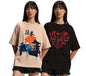 Juneberry Pure 100% Cotton Oversized Loose Baggy Fit Drop Shoulder Latest Aesthetic & Cool Graphic Prinred Half Sleeve T-Shirts