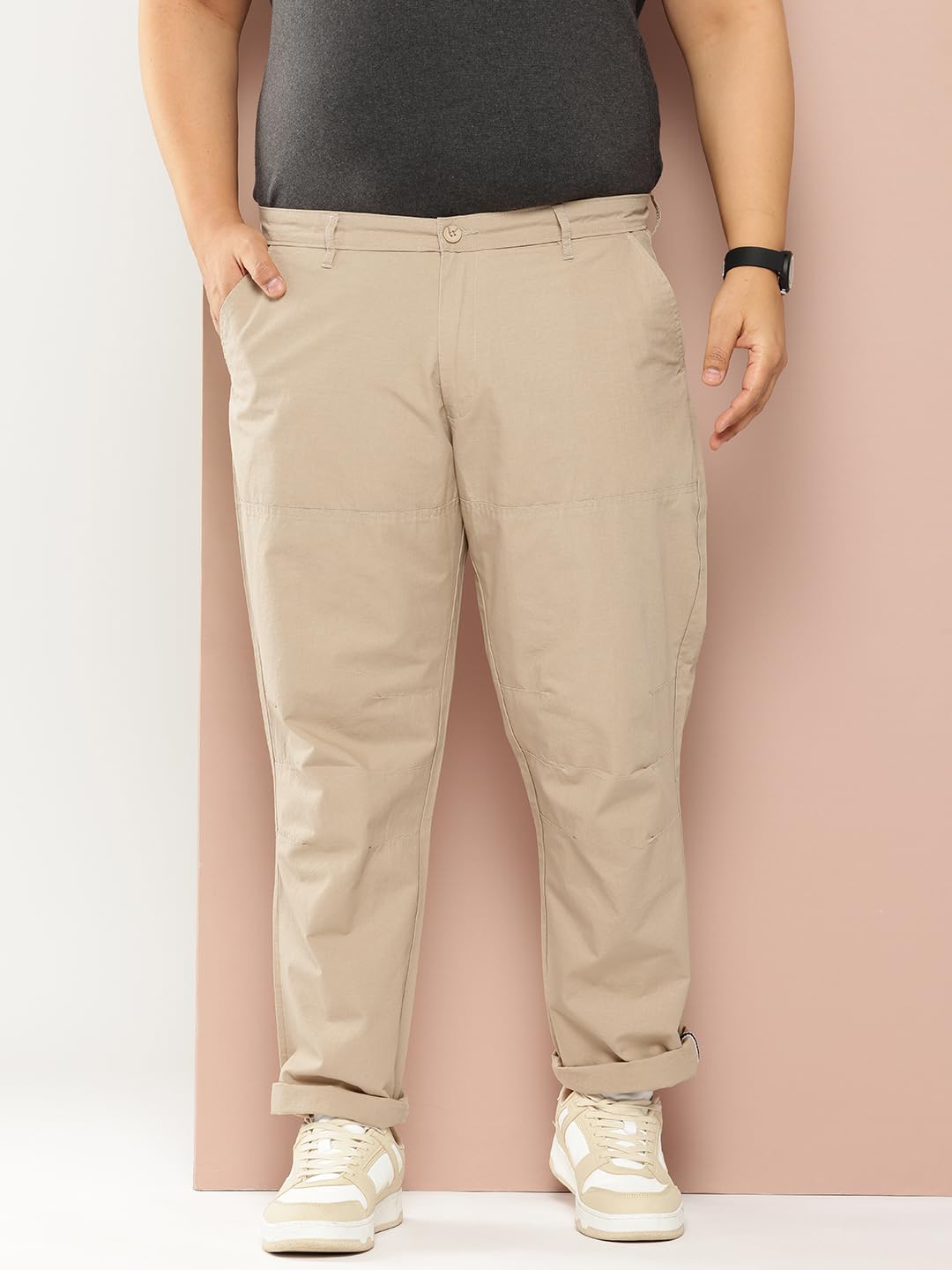 Thomas Scott Mens | Plus Size | Regular Fit | 100% Cotton | Breathable Fabric | Solid Color | Trouser | Chino | Casual Pants fo