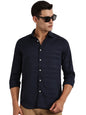 Thomas Scott Long Sleeve Embroderied Casual Shirt for Men Navy