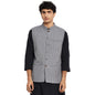 Fabindia MenS Blue Cotton Dobby Weave Nehru Jacket (100510001