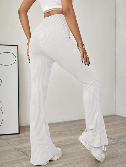 Shasmi White Womens Yoga Dress Pants Stretchy Work Slacks Business Casual Office Flare Bell-Bottom/Boot-Cut Elastic Waist Regul