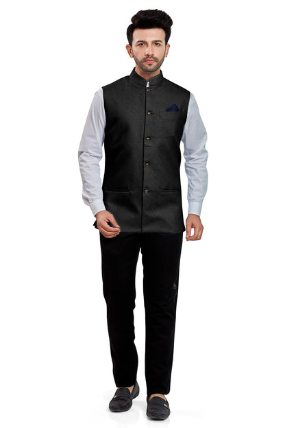 BE ACTIVE Mens Linen Blend Nehru Jacket With Mandarin Collar || Ethnic Koti For Men || Men Koti Formal|| Men Koti Wedding (RFKT