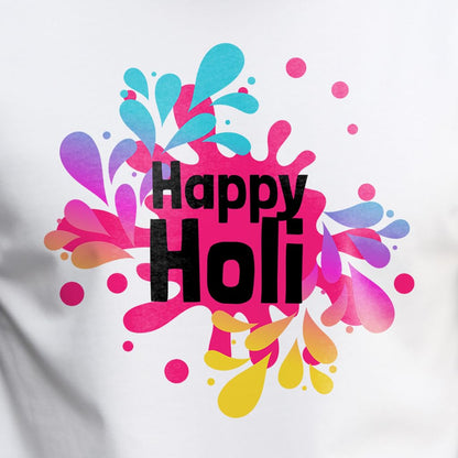 Peppyzone Mens Premium Cotton Happy Holi Printed Tshirt for Men Stylish - Trending T Shirts for Men | T-Shirt for Man | T Shirt
