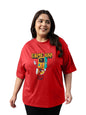 Juneberry 100% Pure Cotton Oversized Fit Latest & Trendy All Over Prints Half Sleeve Plus Size T-Shirt For Women & Girls (Ps_Jbg