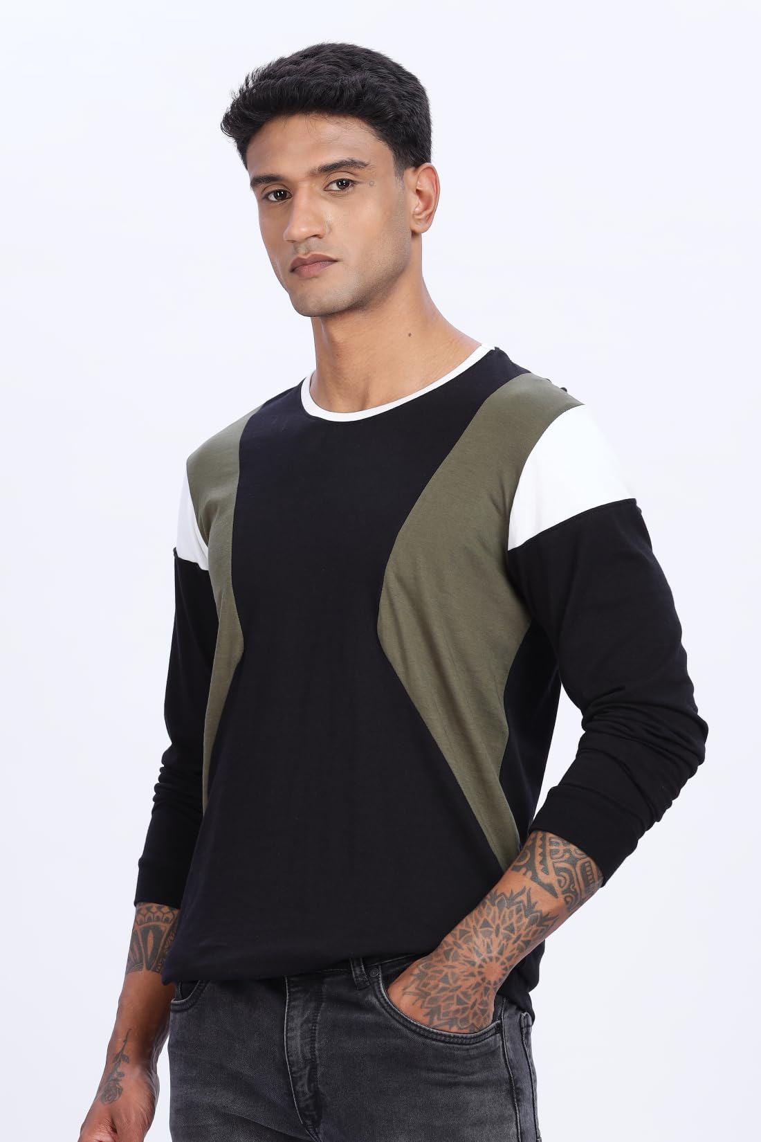 ADRO Men Full Sleeve T-Shirt | Soft Cotton Tshirt for Men|Casual Fashion Multi Color Full Sleeve Round Neck Tshirt for Men|FR24