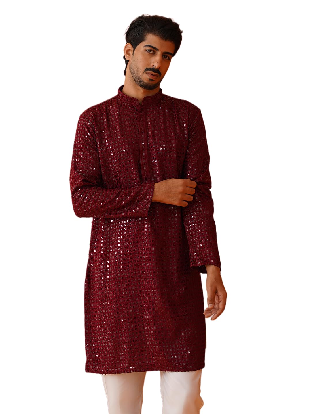 Jompers Mens Embroidered & Sequins Kurta
