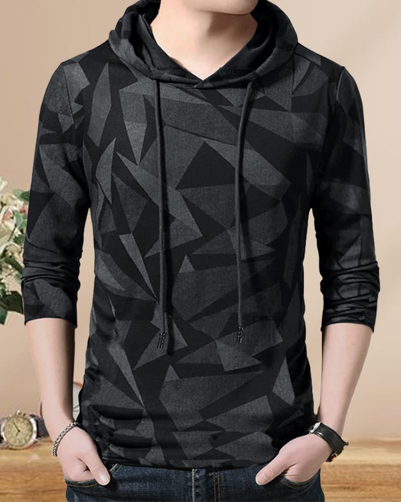 Noble Monk Men Stylish Printed T-Shirt (Pack Of 2) | Full Sleeve | Hooded Neck | Combo Hoodies For Men