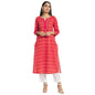 Fabindia Women Cotton Printed Long Kurta Orange