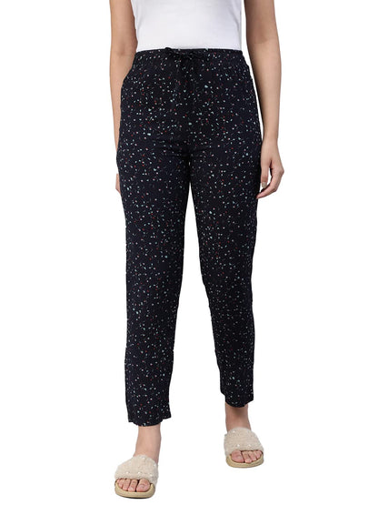 Lyra WomnS Printed Rayon Pyjama With Zipper Pocket