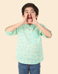 Fabindia Boy's Printed Regular Kurta (1035460TEAL_Teal