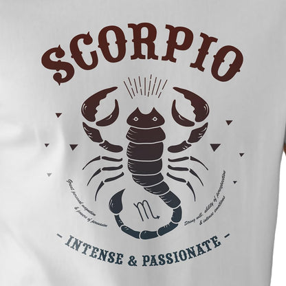 Peppyzone Mens Regular Fit T-Shirt (PZ-ZodiacScorpio6010_White