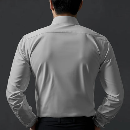 Deelmo MenS Stylish Solid Satin Casual Shirt For Men Full Sleeves| Poly Satin Silk Shirt Silver