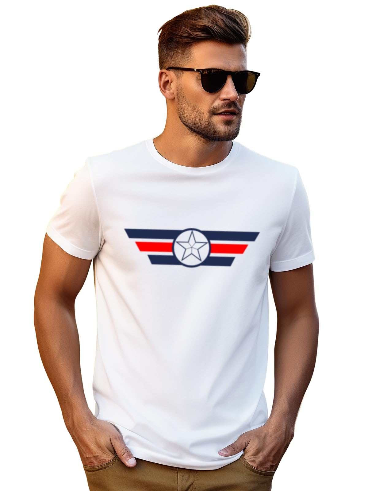 ADRO Tshirt for Men | Printed T Shirt for Men | 100% Cotton T-Shirt |Printed T Shirt | T-Shirts | RN24-CAP-WH