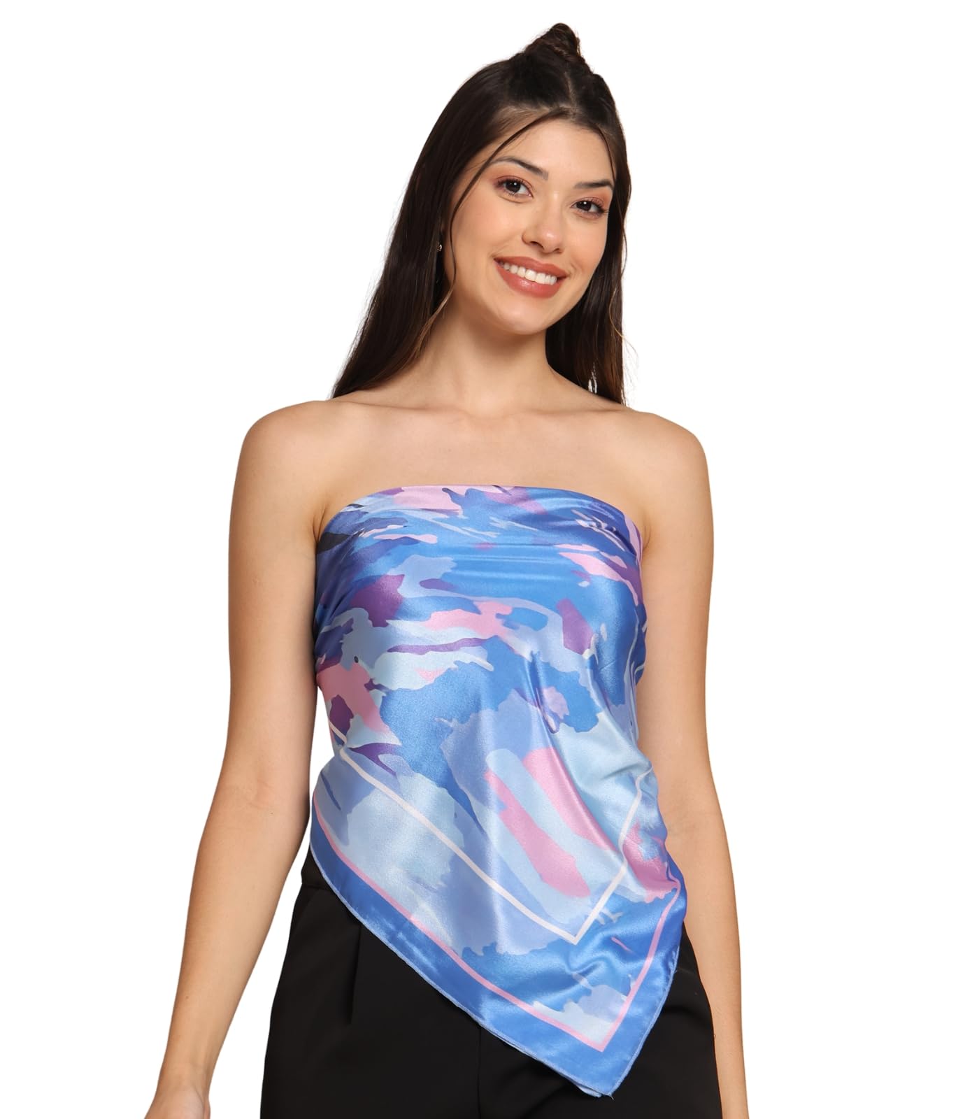 Greciilooks WomenS Crepe Silk Square Scarf