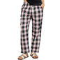 NYKD (NYS141 Checked Pure Cotton Pyjama Sleepwear Pants for Women | Relaxed Fit with Non-Slip Elasticated Waistband, Adjustable