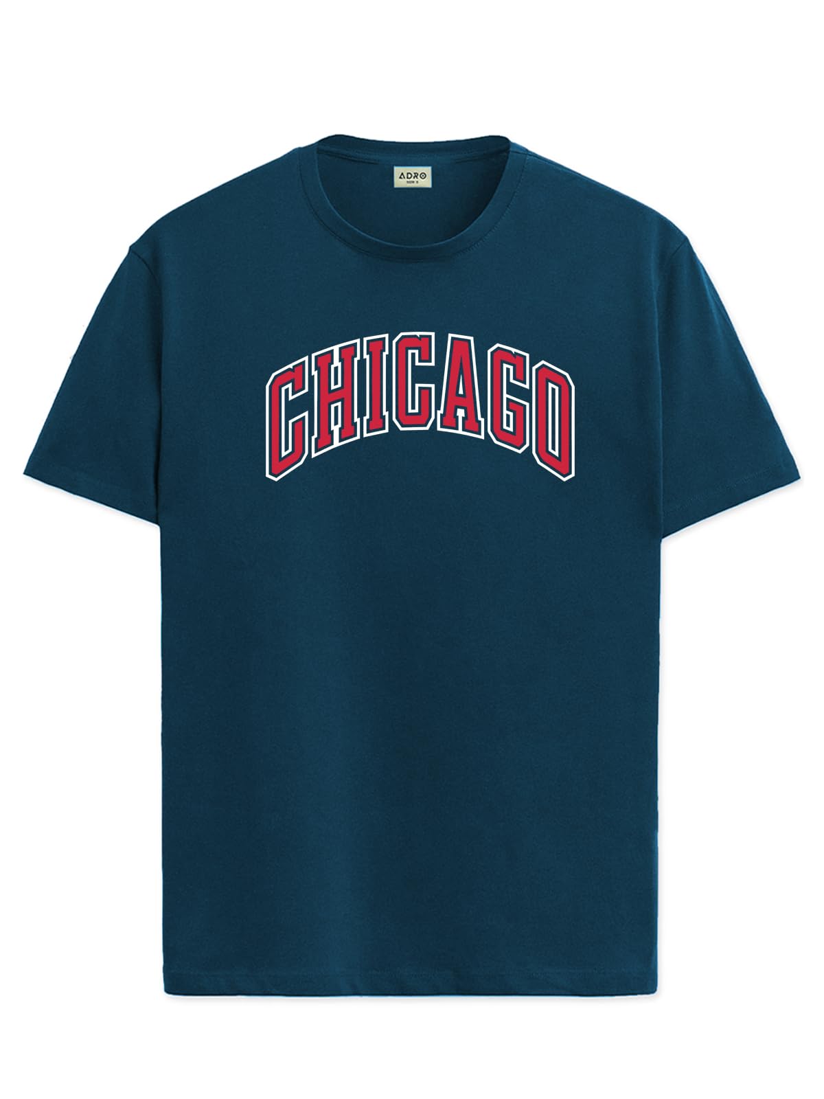 ADRO Mens T Shirt Urban Style Tshirt Printed with Chicago Design Cotton & Eye Catching Print Stylish T-Shirt for Men Teal Tshirt