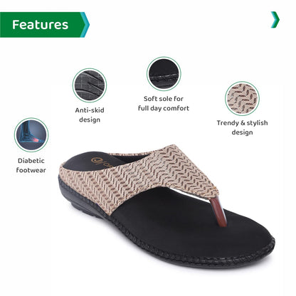 Ortho Joy Extra-Soft Doctor Slippers For Women (Brown)