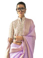 Madhuhansh Womens Soft Linen Saree With Unstitched Multicolor Paisley Blouse Piece Saree With Satin Border Comfortable Skin Frie