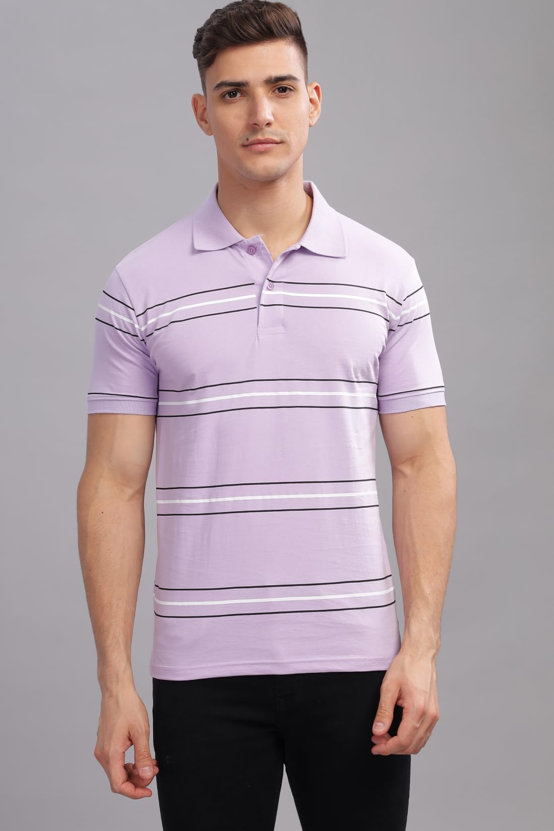 ADRO Regular Fit Polo T-Shirt for Men| Printed Polo T-Shirt | Cotton Polo T Shirt Also in Plus Size|Pnop24-L1-Ptnbwh