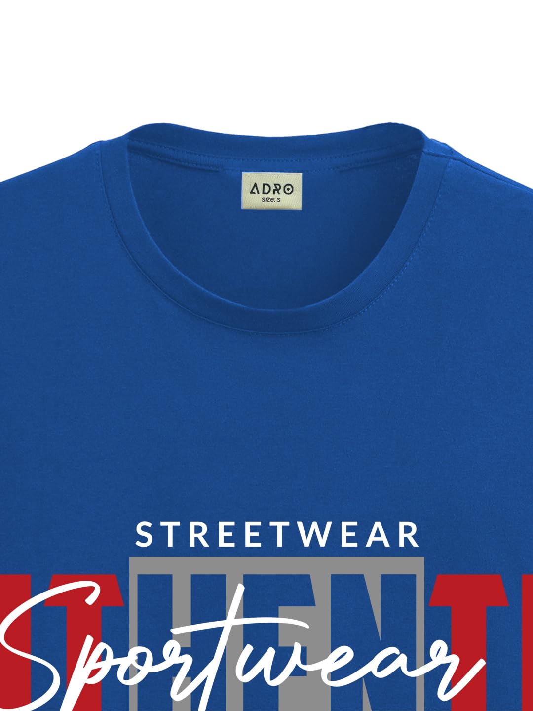 ADRO Men's Graphic Printed 100% Cotton T-Shirt - Regular Fit, Printed T-Shirts for Men (RN24-SPT-RB_Royal Blue)