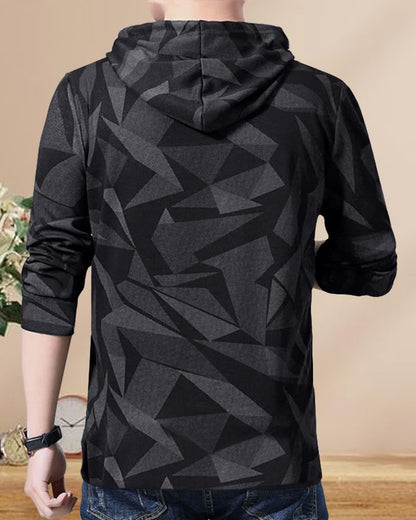 Noble Monk Men Stylish Printed T-Shirt (Pack Of 2) | Full Sleeve | Hooded Neck | Combo Hoodies For Men