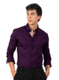 Pinkmint Mens Regular Fit Soft Cotton Blend Casual Combo Shirt with Pocket Design & Spread Collar Full Sleeves Formal Shirt Pur