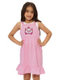 The Souled Store Official Disney: Cattitude Girls Square Neck Sleeveless Pink Embroidered Knee Length Cotton Dresses