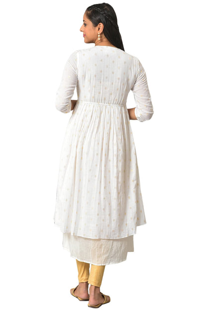 Aurelia WomenS Cotton Fit And Flare Midi Dress (23Fea13846-605269_White