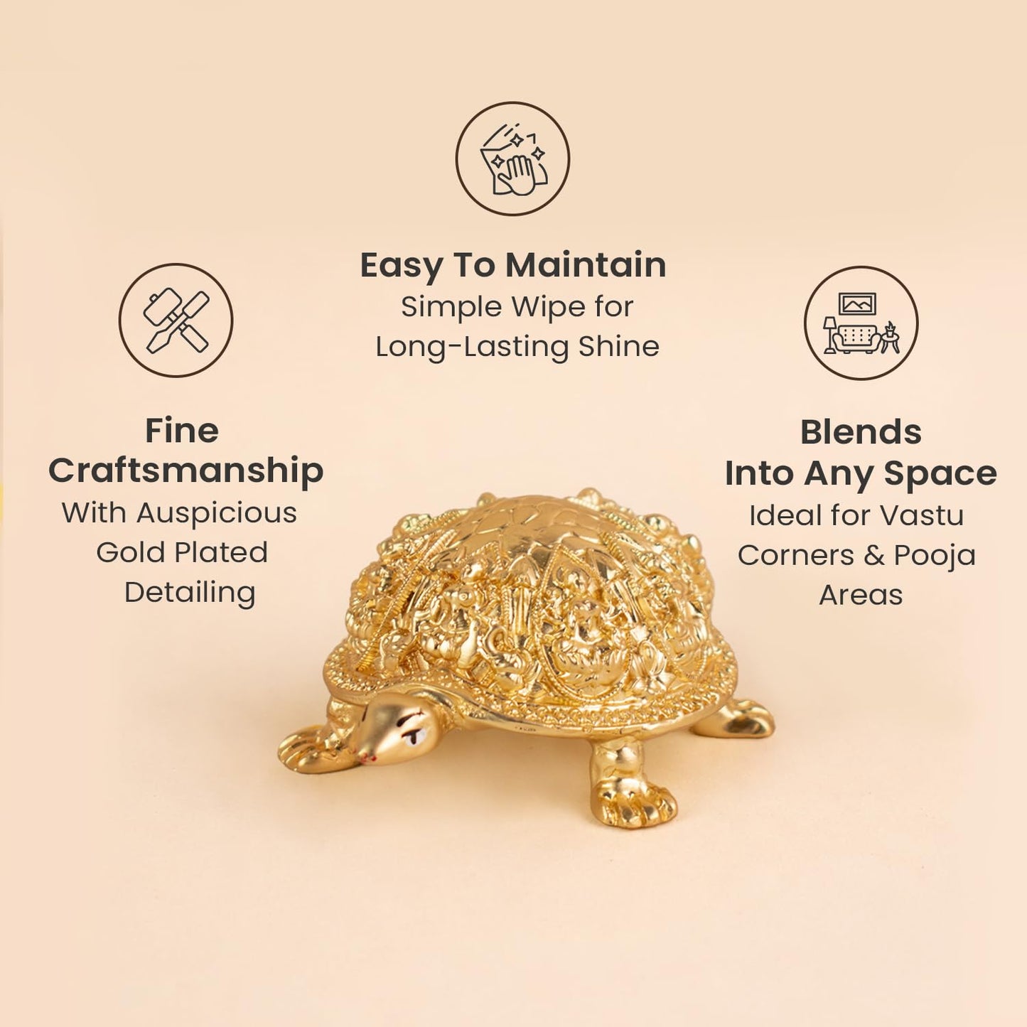 Astrotalk Ashtalakshmi Tortoise Idol | Divine Laxmi Idol Carved Turtle for Wealth, Harmony & Financial Stability | Vastu Tortoise for Good Luck for Home, Pooja Room & Office | Gift for Man & Woman