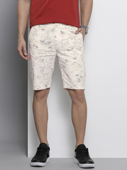 The Indian Garage Co Men Slim Fit Printed Mid-Rise Shorts