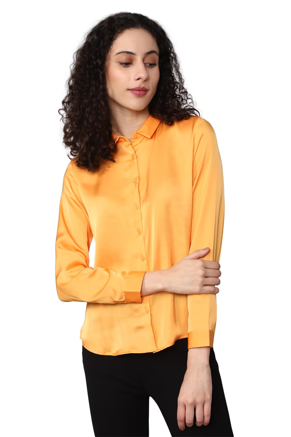 Allen Solly Women Regular Fit Solid Casual Full Sleeve Button-Down Shirt