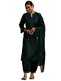 Libas WomenS Silk Blend Solid Kurta Set (39045_Green
