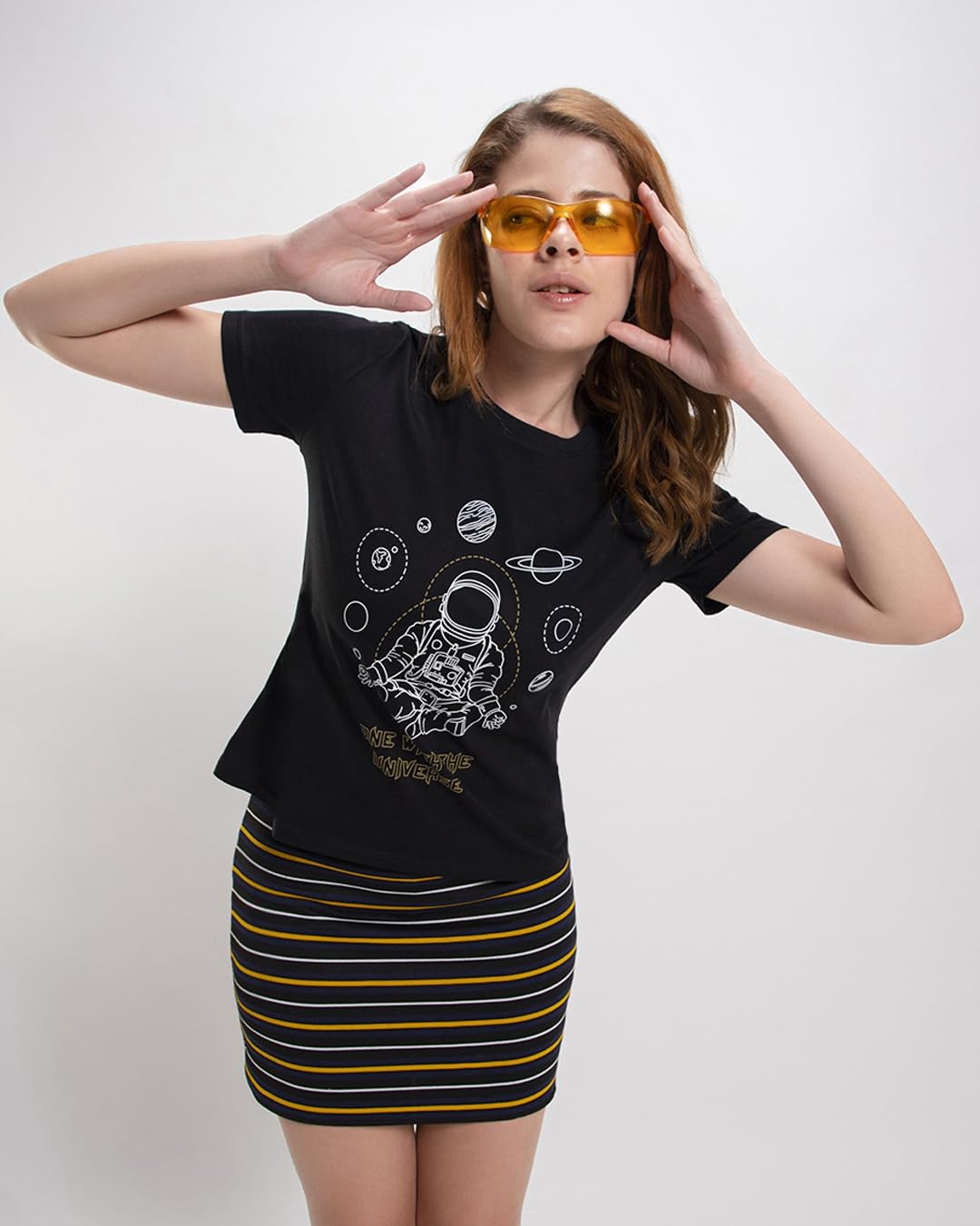 Bewakoof Womens Graphic Print Regular Fit Half Sleeve Round Neck Cotton T-Shirt