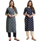 Pinkmint Kurta Set for Women ll Printed Kurti & Pant Set ll Combo Kurta Set ll (Pack of 2)