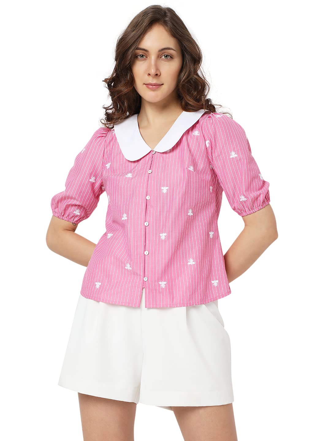Vero Moda Regular Shirt (101906501_Fuchsia Pink_S)