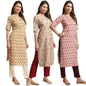 Pinkmint Straight Kurta & Pant for Women Ethnic Kurta Set for Women (Pack of 3)